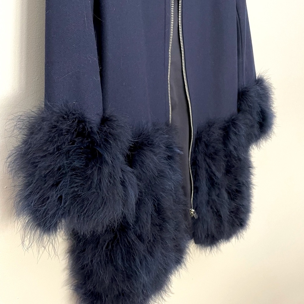Club Monaco Wool and Feather Trim coat - Picture 3 of 10